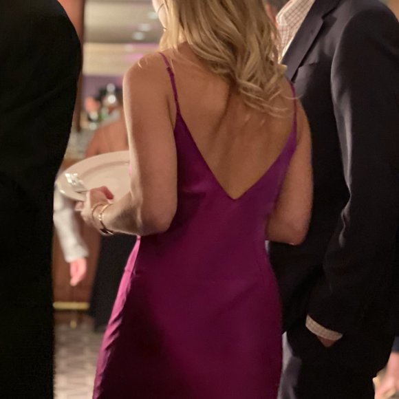 DANNI JO FUCHSIA MOSSY MAXI SLIP DRESS XS! - Picture 5 of 5